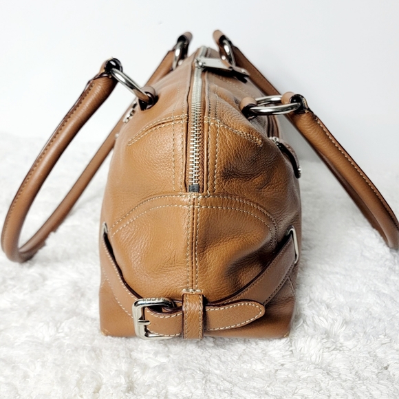 Tignanello Genuine Leather Tan Satchel Bag - Picture 3 of 13